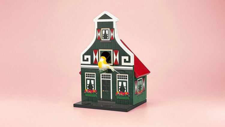 Fågelholk "Zaans huisje" grön/röd från Matix Souvenir Holland