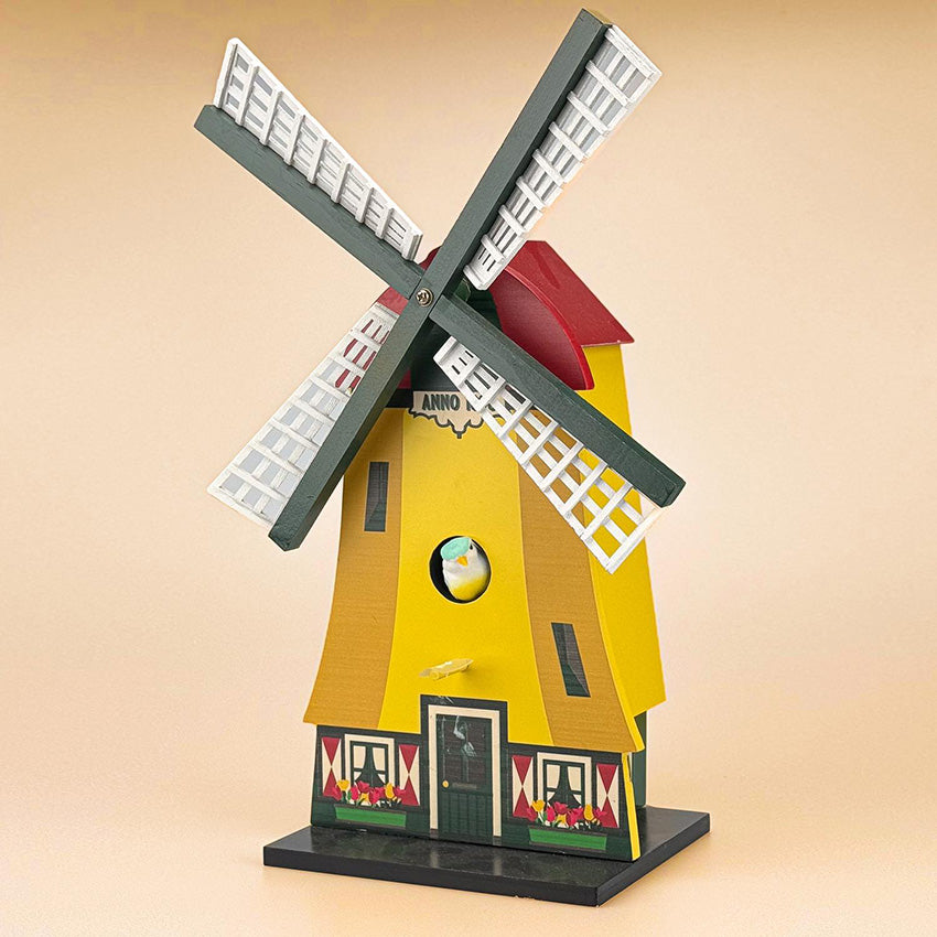 Fågelholk "Väderkvarn/Molen" gul/grön/röd från Matix souvenir Holland