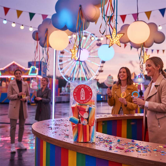 Påse 125gr. mjuk och liten regnbågssockerstänger (Regenboogstokjes) enligt Oosterhouts originalrecept från Holland Foodz