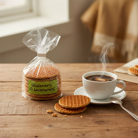 Fika med en påse Glutenfri och Laktosfri Sirapsvåfflor från Markus & Markus Holland. Zweedse Fika met de enige echte gluten en lactosevrije stroopwafels van Markus en Markus uit Nederland