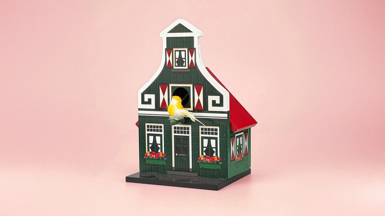 Fågelholk "Zaans huisje" grön/röd från Matix Souvenir Holland