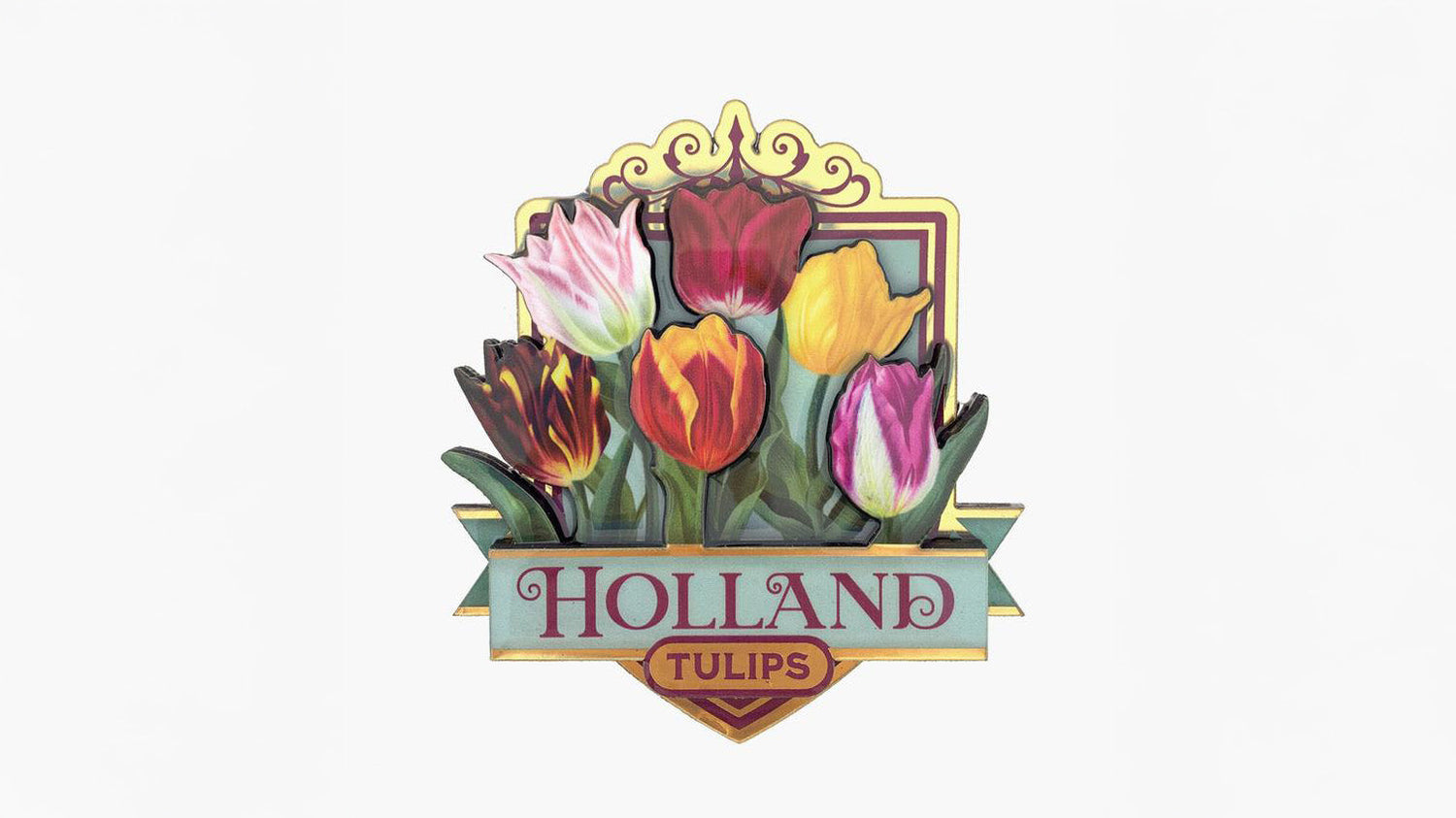 Magneter serien "Pretty Tulips" gröna text från Matix Souvenir Holland