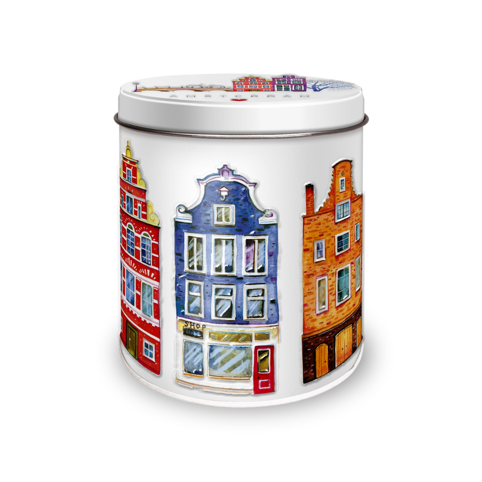 Dekorativa I Love Amsterdam stroopwafel-/förvaringsburk med Reliefdetaljer 