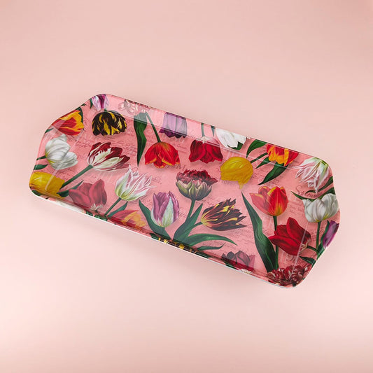 bricka av melamin serien Pretty Tulips 30x15cm