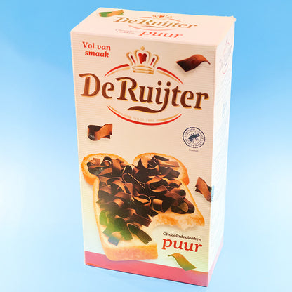 De Ruijter Vlokken Puur 300g – mörka holländska chokladflingor till smörgås