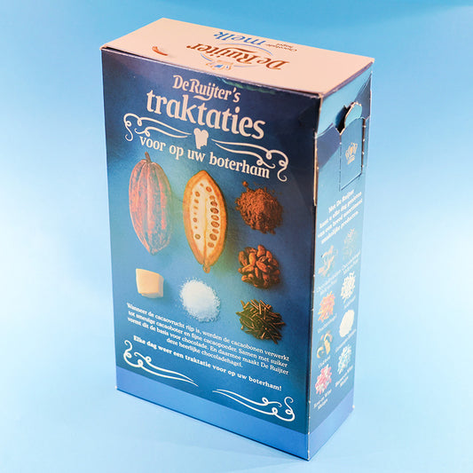 Chokladströssel Ljus 390g från De Ruijter Chocolade baksida