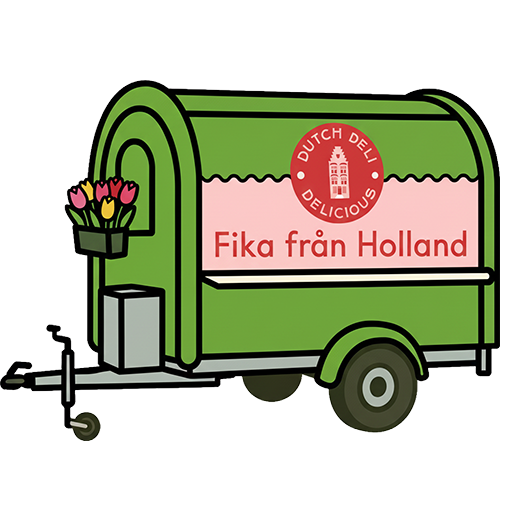 Fika från Holland foodtruck illustration med tulpaner