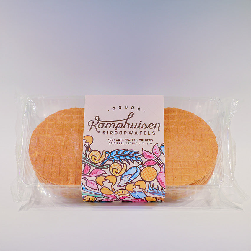 Påse med Kamphuisen sirapsvåfflor (Siroopwafels) 10st. 250gr. hemligt recept från 1810