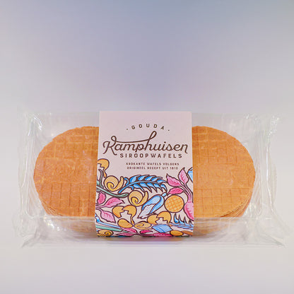 Påse med Kamphuisen sirapsvåfflor (Siroopwafels) 10st. 250gr. hemligt recept från 1810