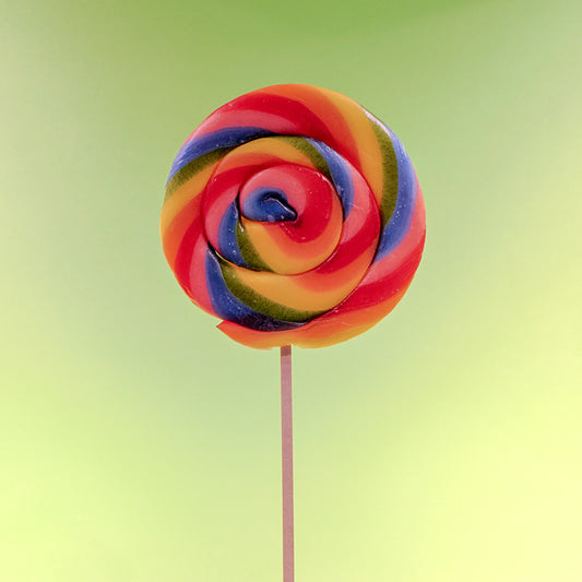 Stor regnbågs jordgubb- spiralklubban 80gr. från Holland Foodz