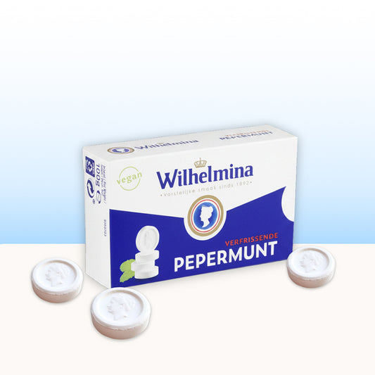 originalet Wilhelmina pepparmynt fran Holland 100g