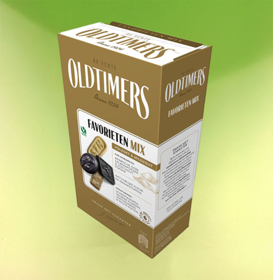 Favorieten Mix van Oldtimers drop voor een krachtige dropbeleving 235gr. Lakrits frän Holland.