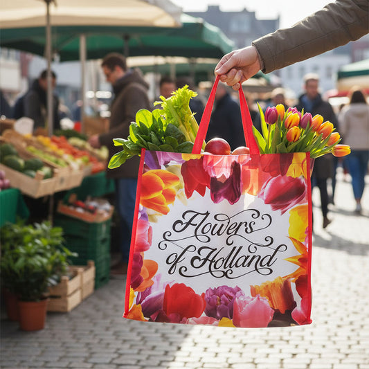 leuke non-woven Big Shopper met bos tulpen met thema Flowers of Holland