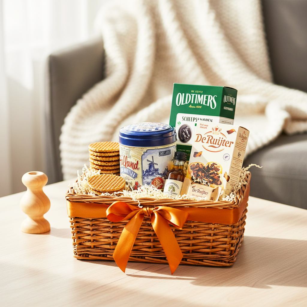 presentkorg med bland annat produkter från dutchbutik.se