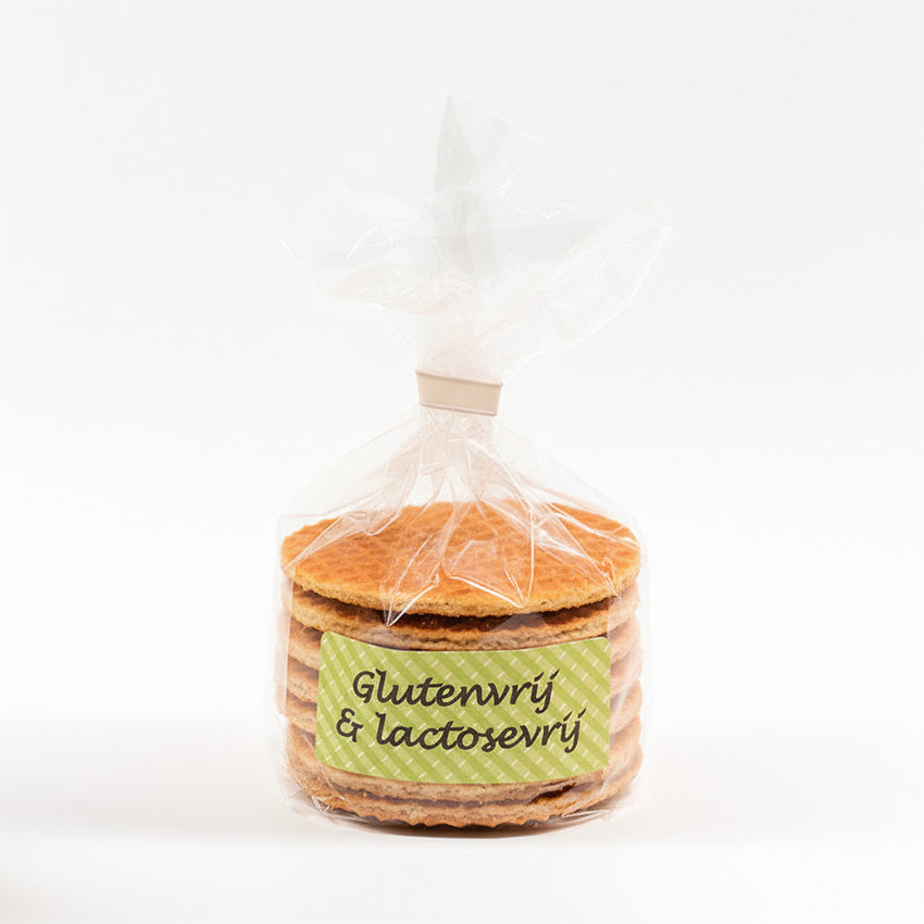 Påse Glutenfri och Laktosfri Sirapsvåfflor från Markus & Markus Holland. De enige echte gluten en lactosevrije stroopwafels van Markus en Markus uit Nederland