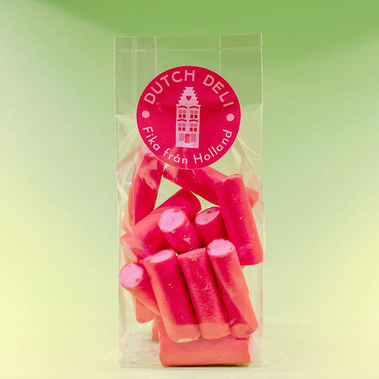 Påse 125gr. liten och mjuk körsbärs-sockerstänger (Kersenstokjes) enligt Oosterhouts originalrecept från Holland Foodz