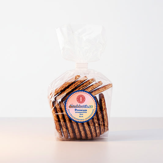 Handgjorda premium mini  stroopwafels 15 st. från Markus & Markus i transparent förpackning