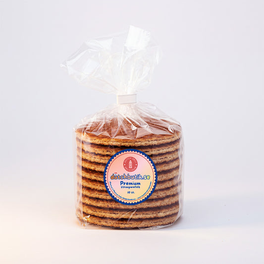Handgjorda premium stroopwafels 10 st. från Markus & Markus i transparent förpackning
