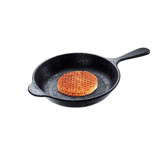premium stroopwafel från Dutchbutik i stekpanna varma upp