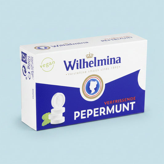 originalet Wilhelmina pepparmynt fran Holland 100g